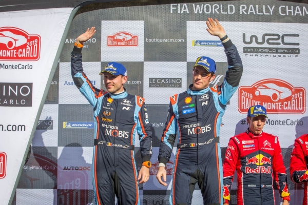 현대차가 지난 25일부터 27일(현지시각)까지 진행된 '2019 WRC' 시즌 첫 대회인 몬테카를로 랠리에서 제조사 부문 1위를 달성했다.