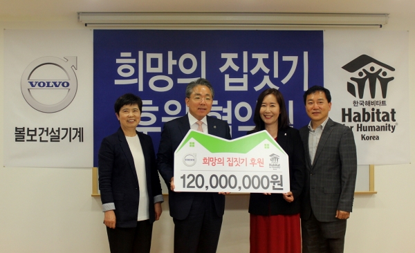 볼보건설기계코리아가 한국해비타트와 19번째 ‘희망의 볼보 빌리지’를 건설한다.