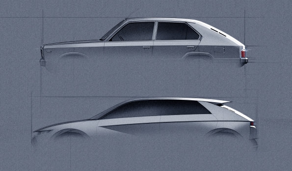 현대차가 포니 쿠페 컨셉트를 재해석한 EV '45 컨셉트'