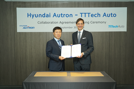 현대오트론이  삼성동 본사에서 TTTech Auto와 협력 계약을 체결하고 ‘현대차 ADAS 표준 SW 플랫폼’ 개발에 착수했다.