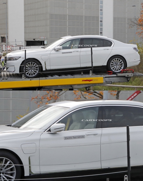 BMW 차세대 7시리즈 풀체인지 순수 전기차 'i7' 테스트 뮬 프로토타입 (사진출처：Carscoops)