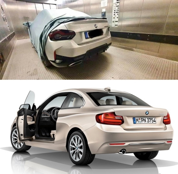 BMW 신형 '2시리즈 쿠페' (상), BMW 현행 2시리즈 (하) (출처 ː Wilco blok 인스타그램 계정)