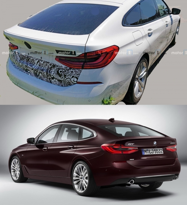 BMW 신형 '6시리즈 GT 페이스리프트' (상), 현행 BMW '6시리즈 GT' (하) (출처 ː Motor1.cm)