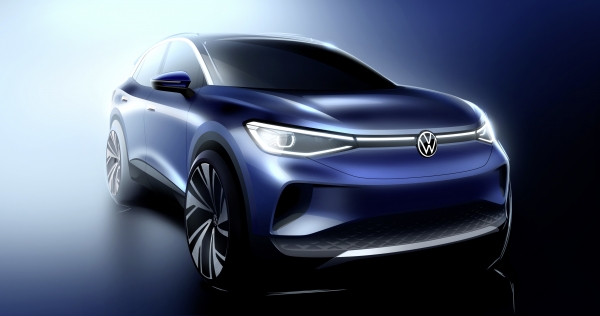 폭스바겐이 브랜드 최초의 순수 전기 SUV 모델인 'ID.4'의 외장 디자인을 공개했다.