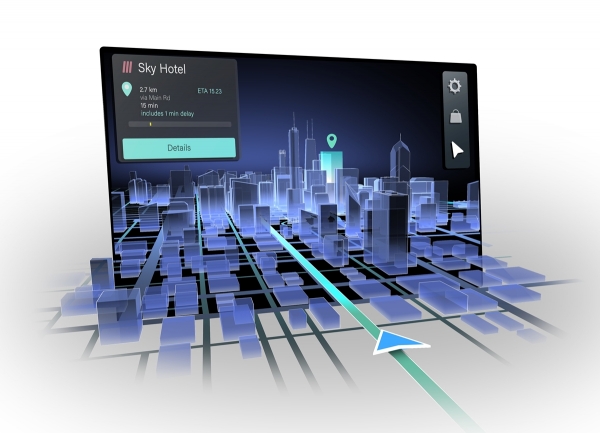 콘티넨탈이 차량 운전석 디스플레이 솔루션에 '3D 내비게이션'을 적용하기 위해 '히어' 및 '레이아'와 협력한다.