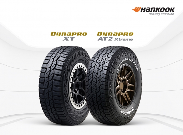 한국타이어가 신상품 러기드 터레인 타이어 ‘다이나프로 XT’와 올 터레인 타이어 ‘다이나프로 AT2 Xtreme’을 미국시장에 출시했다.<br>