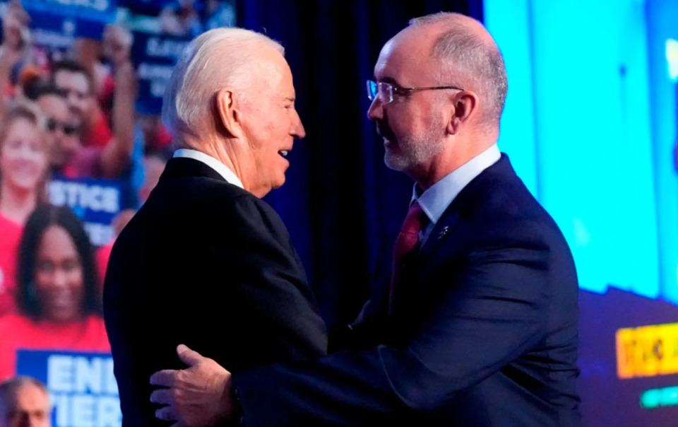조 바이든대통령이 24일 워싱턴에서 열린 전국노조대회에 참석했다.