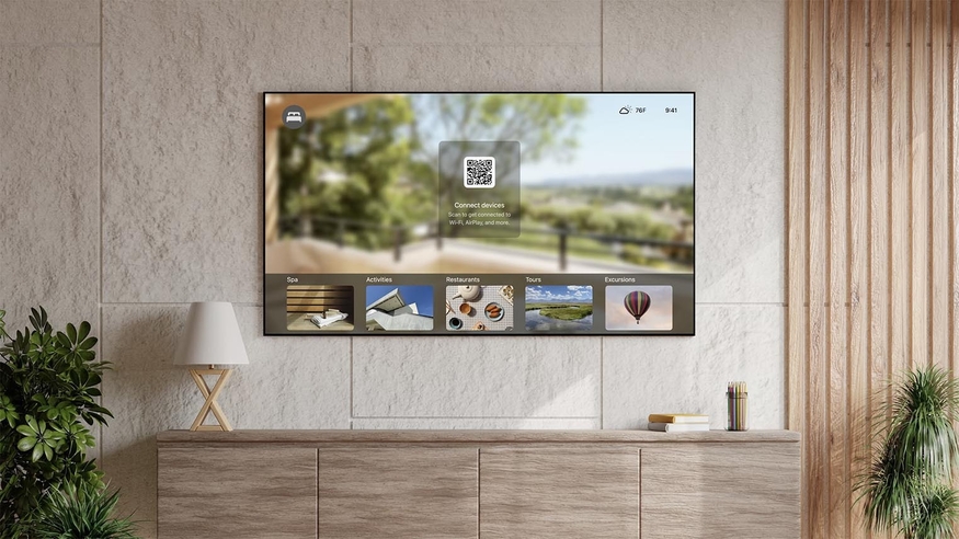 LG전자가 호텔TV에 애플 무선 콘텐츠 공유 기능 '에어플레이'를 지원한다.