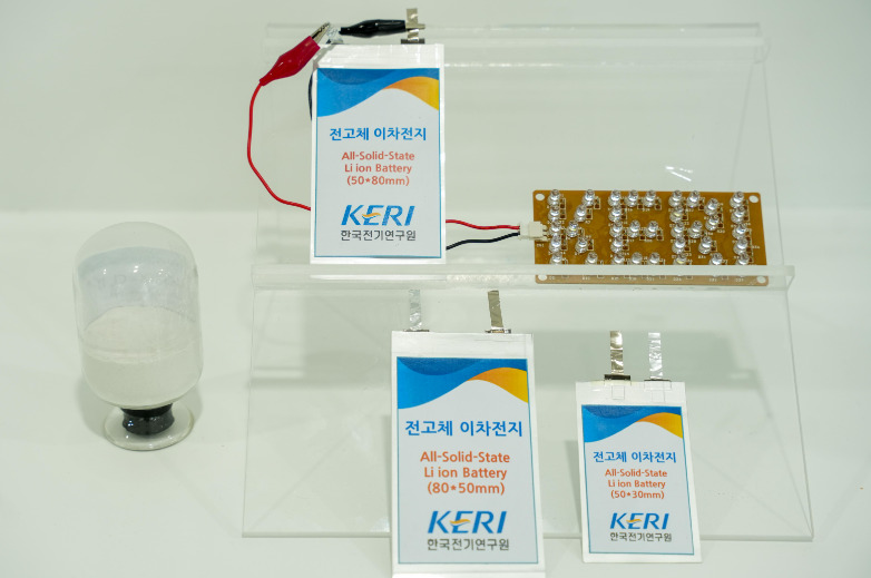 한국전기연구원(KERI)이 분쇄 과정이 필요 없는 고체전해질 습식 합성 공정을 개발했다.