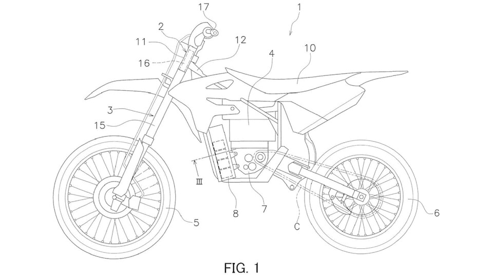 사진 : 야먀하 전기 오토바이 특허 도면