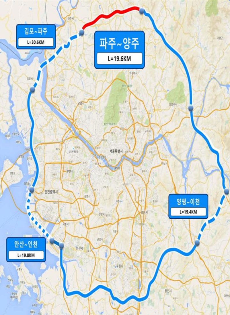 수도권 제2순환 고속도로 위치도