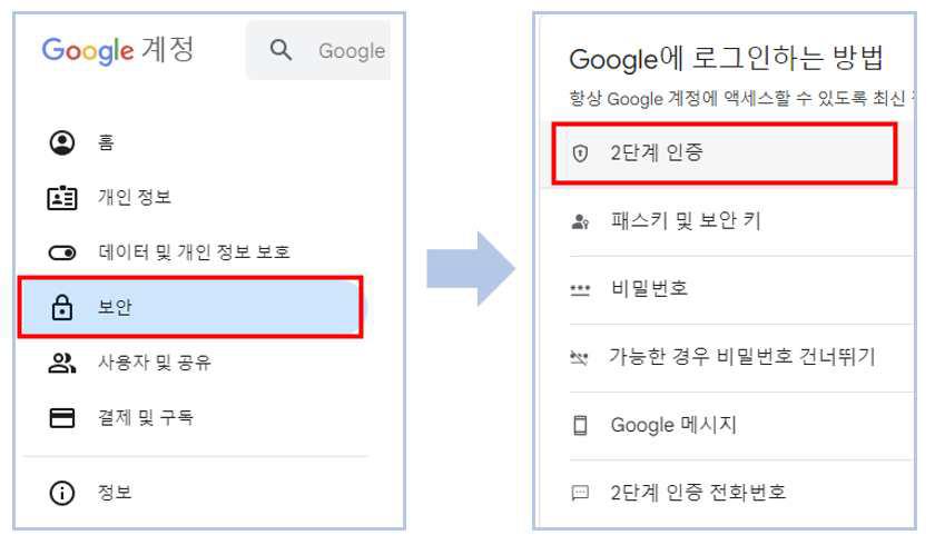 크롬 추가 인증 수단 설정 방법
